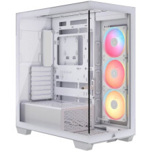 PC-Gehäuse - CORSAIR - 3500X LXR LINK Tempered Glass Mid-Tower - 3 RGB-Lüfter mit umgekehrtem Rotor - Weiß