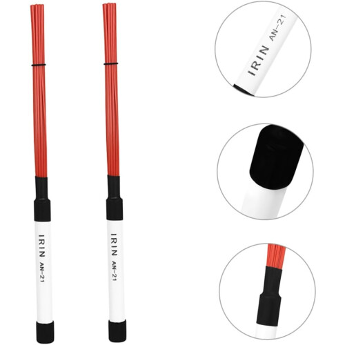 Drum Brushes with Handle for Beginners, Durable Jazz Brushes with Comfortable Grip for Versatile Playing 1