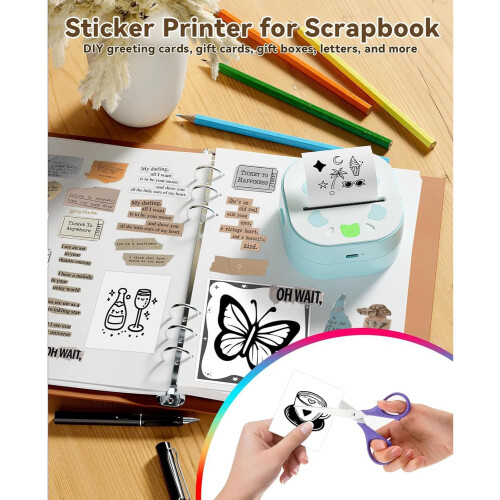 Portable Bluetooth Thermals Inkless Sticker Maker For Projects Study Notes 1