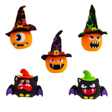 Strašidelná halloweenska dekorácia, prémiové odolné látkové prívesky v tvare zvončeka, motívy duchov a tekvíc, napájané z batérie so