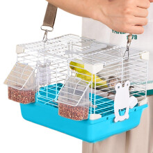 Bird Travel Carrier With Standing Perch, Lightweight Parrot Cage With Shoulder Strap