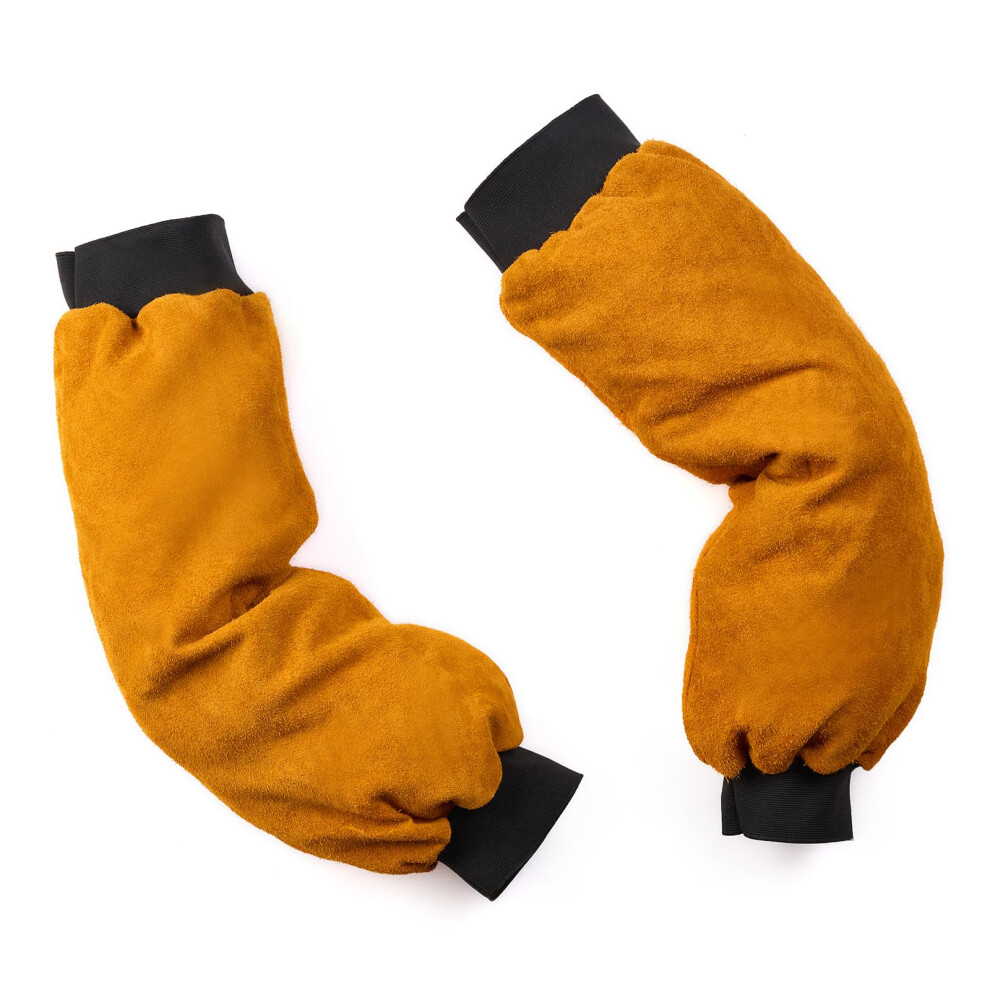 Leather Welding & Gardening Arm Sleeves Flame & Thorn Resistant Safety Guards For Landscaping 9323874681023