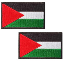 Palestine Flag Patches, Hook Loop Tactical Morale Patch Full Embroidery Military Patch for Caps Bags Vests Military Uniforms, Pack of 2