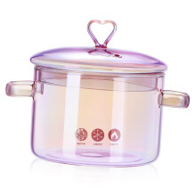 1.5L Glass Saucepan with Lid, Heat Resistant Clear Cooking Pot for Stovetop Soup, Milk, Baby Food