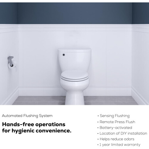 Automatic Touchless Toilet Flush Kit with 20” Sensor Range, Supports Sensor Remote Control, Fits Lever-Style Toilets 1