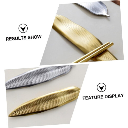 Japanese leafshaped chopstick rest creative design for table decoration golden 2