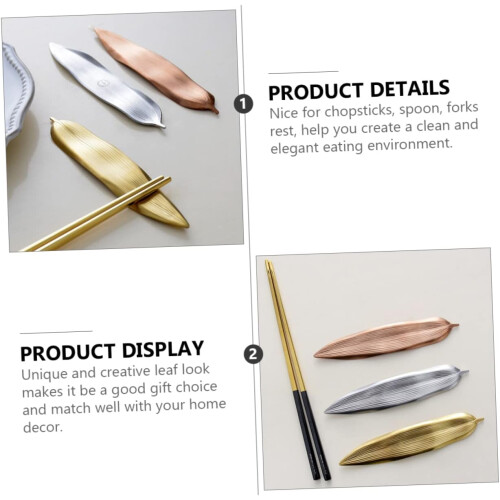 Japanese leafshaped chopstick rest creative design for table decoration golden 1