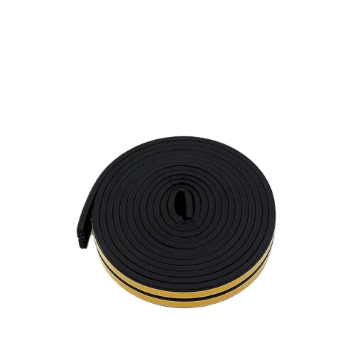 selfadhesive type D sealing strip for doors, windows, soundproof (BlackE, 5m)