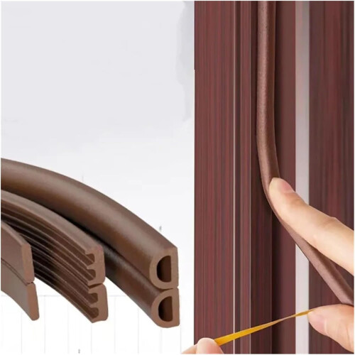 selfadhesive type D sealing strip for doors, windows, soundproof (BlackE, 5m) 1