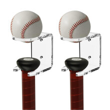 Baseball Bat Holder 1 Pair Acrylic Baseball Bat Holders Wall Mounted Display Rack for Bats, Vertical Ball Display for Home and Office (Clear)