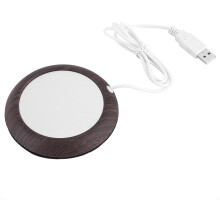 Pähkinäpuusta valmistettu mukimatto, lämmittävä juomamukin lämmitin tasaiseen lämmitykseen kotitoimistossa, USB-ladattava ja kosteutta