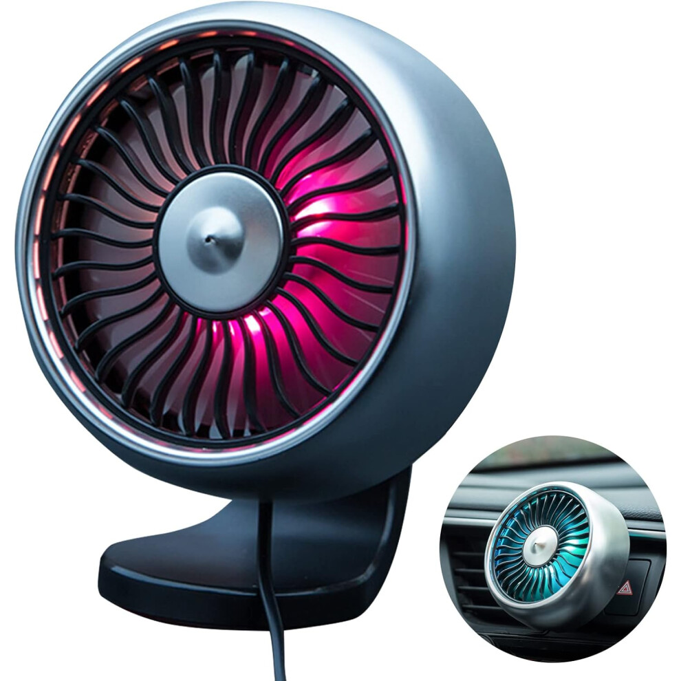 Portable Usb Fan For Vehicles, Silent Brushless Motor 360 Rotatable Dual Head Cooling Fans With Independent Control, Easy Installation For Suv Rv 9454554262291