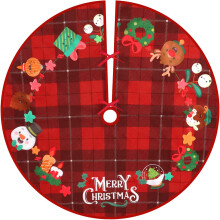 Kerstboomrok met rendierprint, kerstboommat met een diameter van 90 cm, duurzame en lichtgewicht stof voor snelle installatie, herbruikbare decoratie.