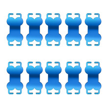 10Pcs Dog Identify Plate Collar Slider Metal Pendant-Blue