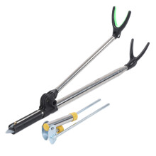 Ausziehbarer Angelrutenhalter aus Edelstahl mit verstellbarem Erdungsstecker für Angler, mit doppellagigem, weichem Silikon und einziehbarem D-Ring