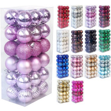 Schitterende, onbreekbare kerstballen, diverse feestelijke decoraties, glanzend, mat, glitter, mat, gemaakt van hoogwaardig kunststof.