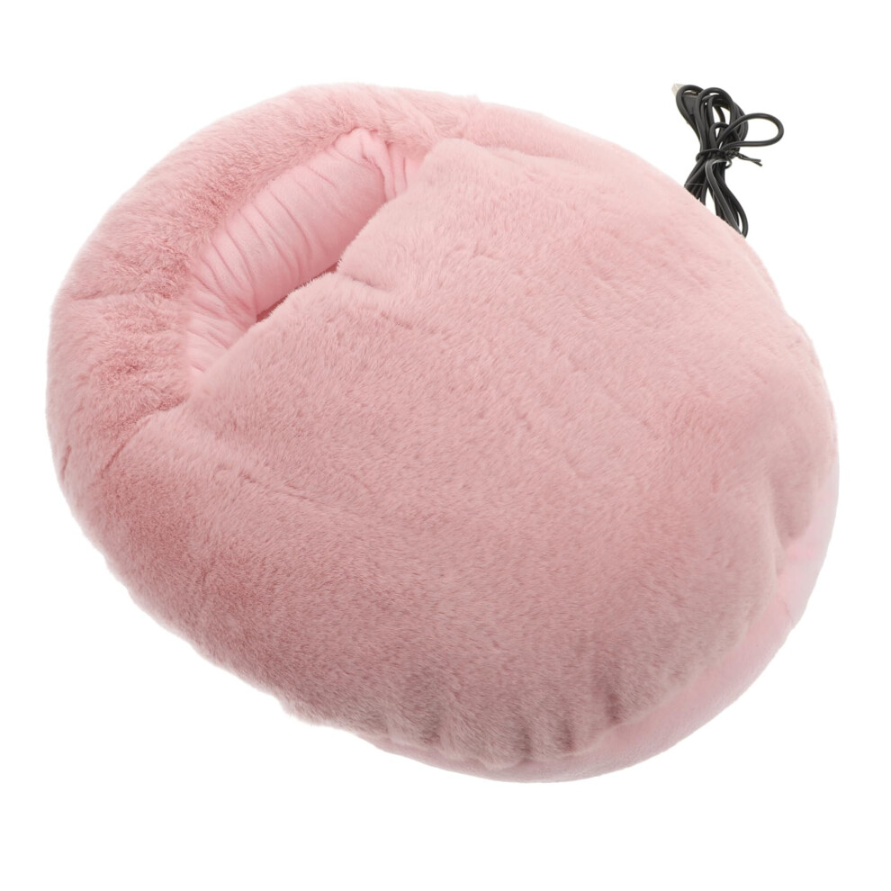 USB Heated Foot Warmer Shoes with Soft Faux Rabbit Fur for Winter Home Comfort