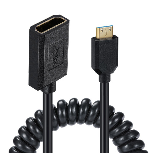 2.1 Version Mini Video Camera Spring Coiled Cable-Straight head