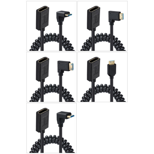 2.1 Version Mini Video Camera Spring Coiled Cable-Straight head 1