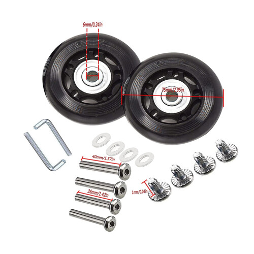 Suitcase Luggage Wheel Replacement Kit Rubber Universal Wheels Swivel 2
