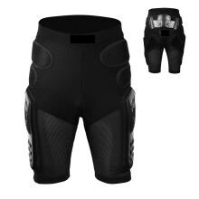 Hip protection riding armor pants for motorcycling, biking, skiing (Black, L)