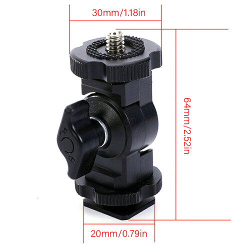 Hot Shoe Mount Adapter 1/4inch Screw LED Fill Light Socket Stand 2