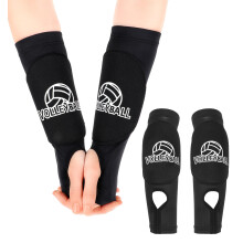 Volleyball Arm Sleeves with Soft Foam Padding & Thumb Hole for Kids Youth Girls, 1 Pair Black