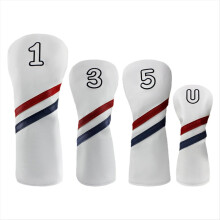 4PCS Golf Club Cover, Number Print PU Waterproof Protective Cover 1+3+