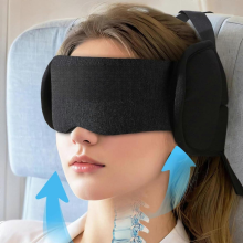 Travel Pillow for Airplane – Neck Support with Eye Mask –Compact & Comfy