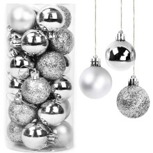 Strålende juledekoration, brudsikre julekugler med glitter og mat finish, plastmateriale for sikker brug, nem montering til din jul.