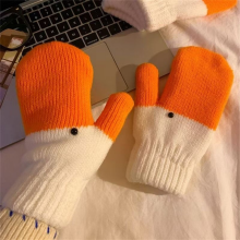 Winter Goose Mittens Funny Goose Warm Knitted Gloves Fleece Lined Cute Thermal Mittens Gift