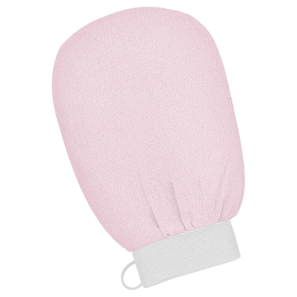 Pink Exfoliating Glove For Body Skin Care Â Smooth Mitt Scrubber For Dry, Oily, Sensitive & Combination Skin