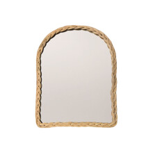 Farmhouses Rattan Mirror Arched Wall Hanging Mirror for Home