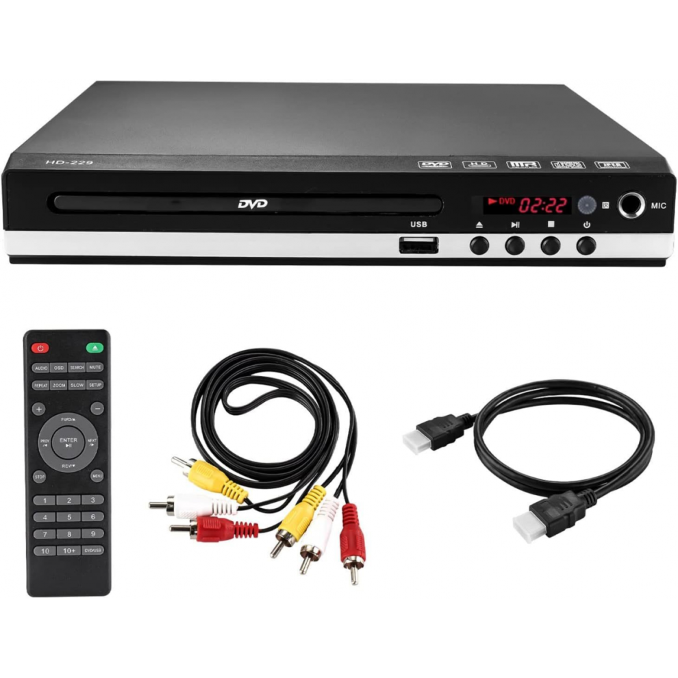 Home Hd 1080P Dvd/Evd Player: Hdmi Output And Included Hdmi Cable, Supports Vcd/Cd 9408048847198