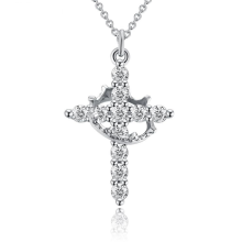 Cross Rotated Crown Necklace