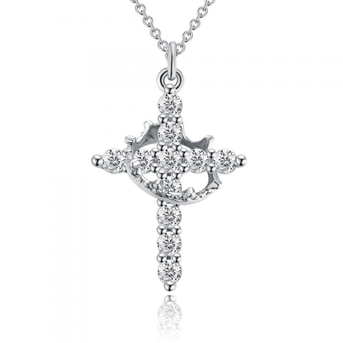 Cross Rotated Crown Necklace
