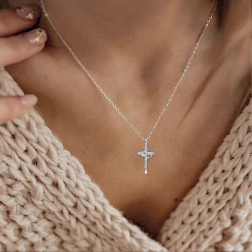 Cross Rotated Crown Necklace 1