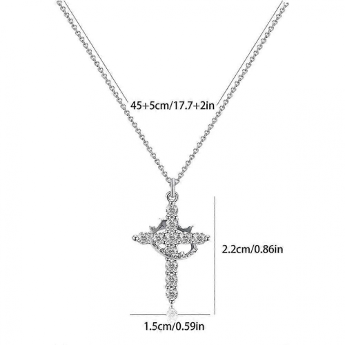 Cross Rotated Crown Necklace 2