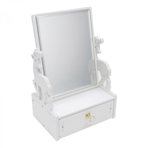1Pc Desktop Makeup Mirror with Drawer and Adjustable Design for Women 2