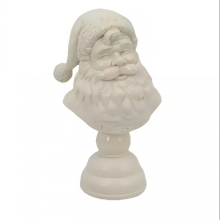 Classic White Santa Claus Bust Resin Ornament for Festive Indoor and Outdoor Holiday Decor
