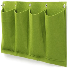 4-Pocket Wall-Mounted Felt Plant Bags - Vertical Garden Planters, Hanging Grow Bags for Balcony Green Wall