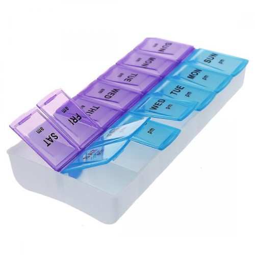 Seven Day AM & PM Pill and Tablet Storage Box with 14 compartments 2