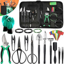 24-Piece Bonsai Tool Kit for Beginners - Gardening Set for Bonsai Shaping, Pruning and Plant Care