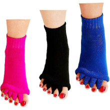 Zehenspreizer-Socken, 3 Paar Happy Feet Socken, Fußausrichtungssocken für Damen - JXLGV