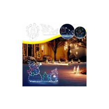 Elegante muñeco de nieve y pingüino, figura animada con iluminación LED que simula una pelea de bolas de nieve, diseño resistente al agua para