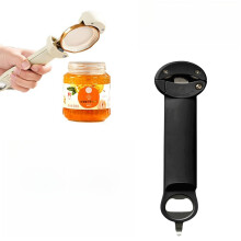 Jar Opener Adjustable Stainless Steel Bottle and Can Opener with Gear for Weak Grip Black
