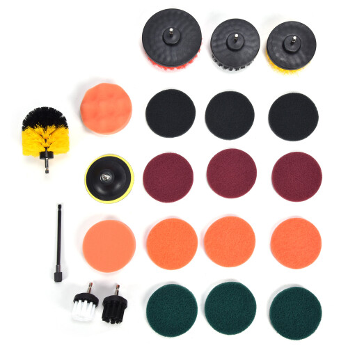 22PCS Bohrbürstenaufsatz-Scheuerpads
