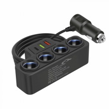 Adattatore di alimentazione per telefono 12V-24V, 4 prese per accendisigari da auto, 120W QC3.0+PD3.1A