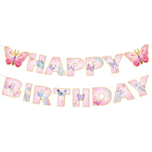 1Set Butterfly Birthday Party Decoration Set Plates-Flag 2