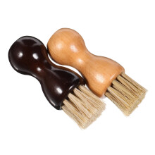 2 Pack Shoe Polish Brush with Wooden Handle for Leather Cleaning, Travel and Office Use